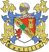 Escudo del Rey Don Pedro I de Castilla quien, según los historiadores, fue el fundador de esta dinastía (al menos de alguna de sus ramas). Dibujado desde Méjico por Héctor Castilla.